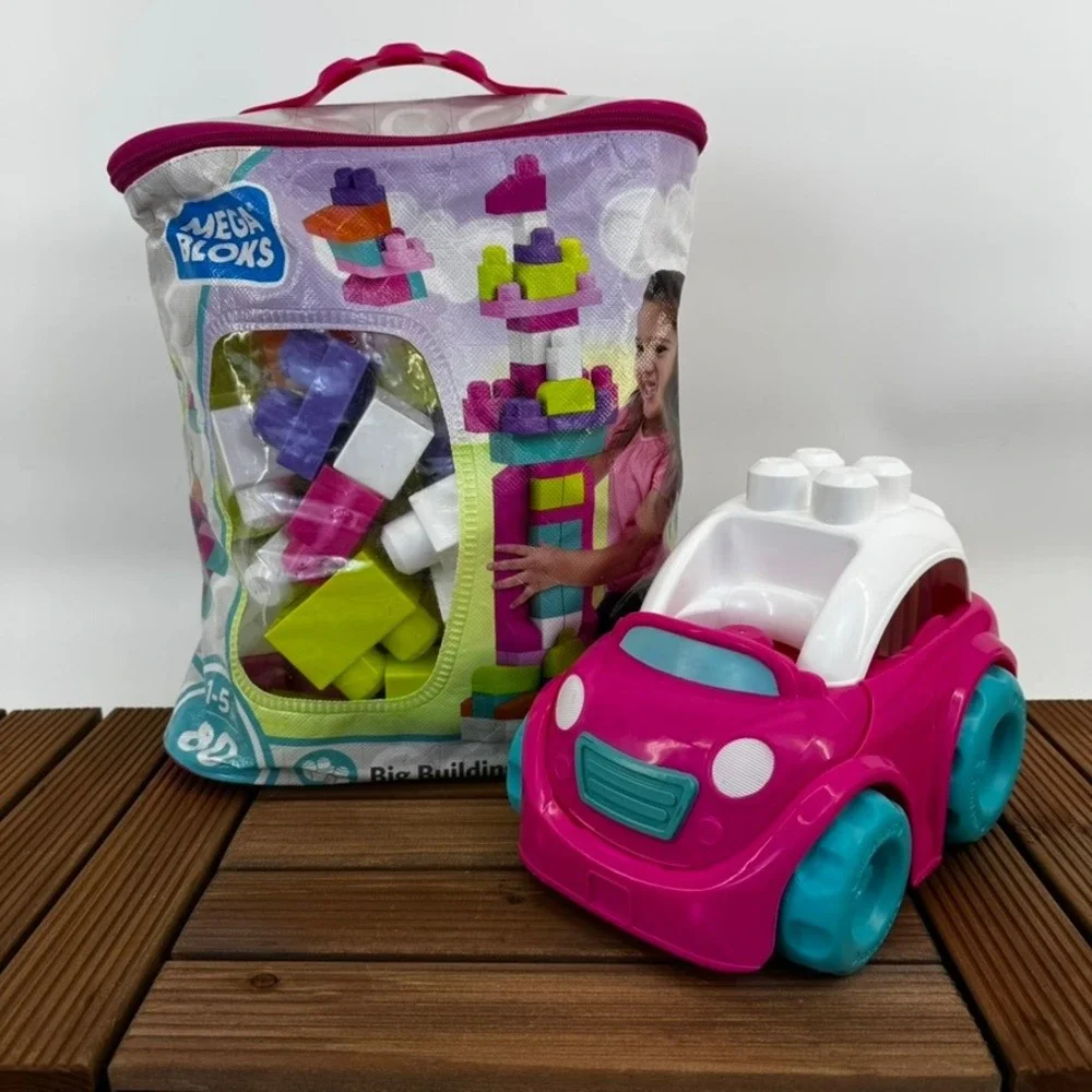 Mega Bloks Big Building Basics 80 Piece Car Bag Set 1 -5 years
